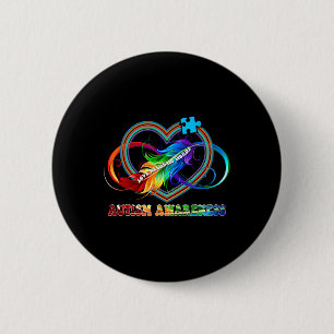 Infinity Heart Love Autism Awareness Needs No Word 6 Cm Round Badge