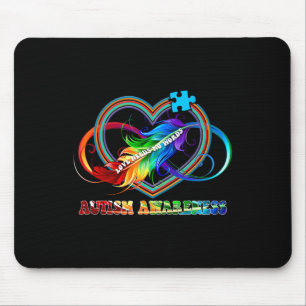 Infinity Heart Love Autism Awareness Needs No Word Mouse Pad