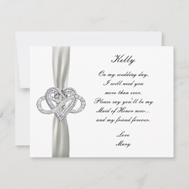 Infinity Heart Maid Of Honour Card (Front)