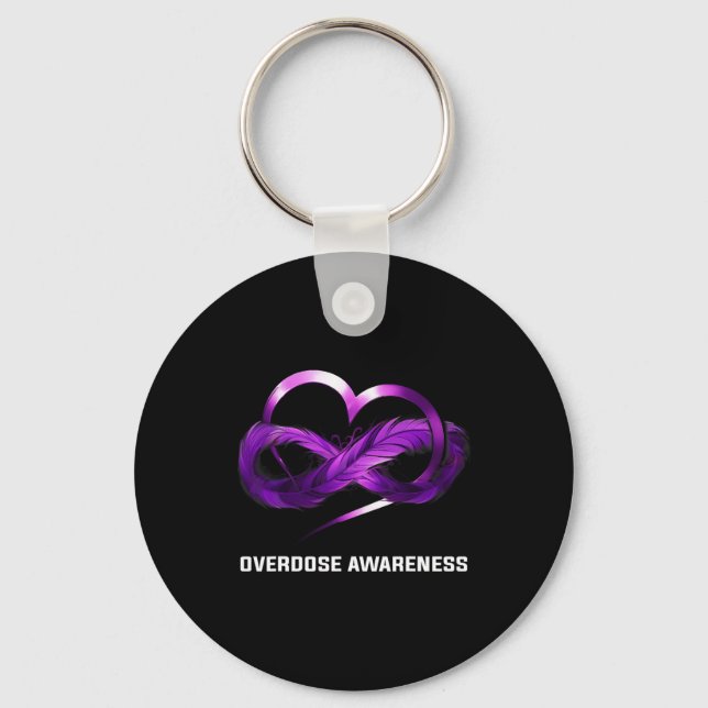 Infinity Heart Overdose Awareness  Key Ring (Front)