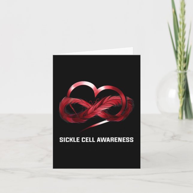 Infinity Heart Sickle Cell Awareness  Card (Front)
