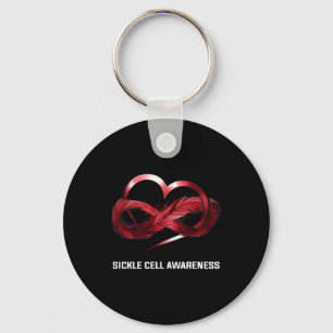 Infinity Heart Sickle Cell Awareness  Key Ring