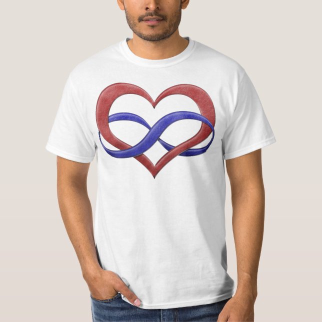 Infinity Heart Symbol Polyamory Pride Flag Colours T-Shirt (Front)