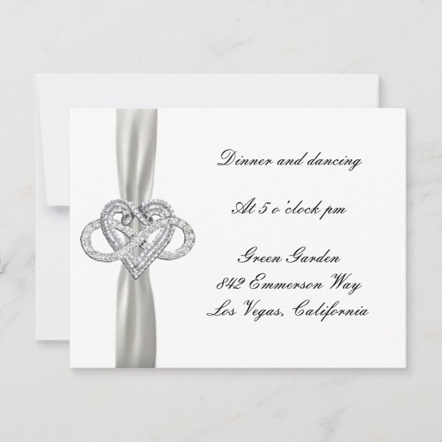 Infinity Heart Wedding Reception Card (Front)