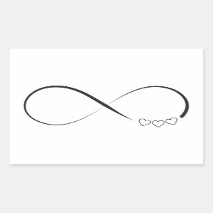 Infinity hearts symbol rectangular sticker