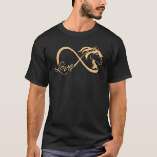 Infinity Horse Girl With Brown Riding Horse T-Shirt