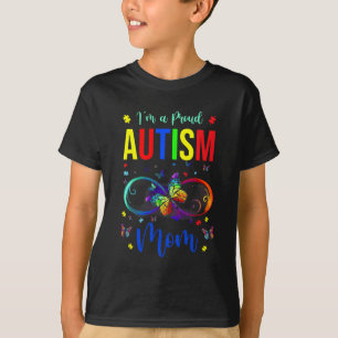 Infinity Im A Proud Mum Autism Awareness Butterfly T-Shirt