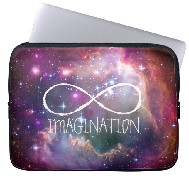 Infinity loop and galaxy space hipster background laptop sleeve (Front)