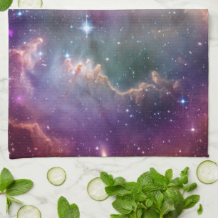 Infinity loop and galaxy space hipster background tea towel
