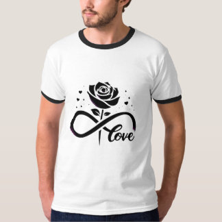 Infinity Love Black Rose - Eternal Romantic Love D T-Shirt