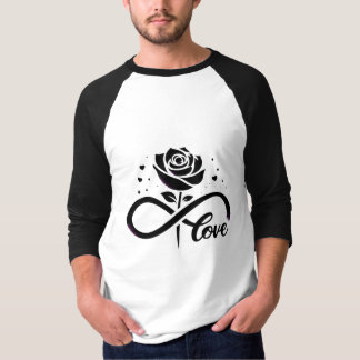 Infinity Love Black Rose - Eternal Romantic Love D T-Shirt