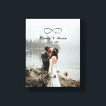 Infinity Love Custom Family Name Wedding Canvas Print<br><div class="desc">This design printed Script Infinity Love Custom Family Name Wedding Bride Groom Canvas Print that can be customised with your text. Please click the "Customise it" button and use our design tool to modify this template. Check out the Graphic Art Design store for other products that match this design!</div>