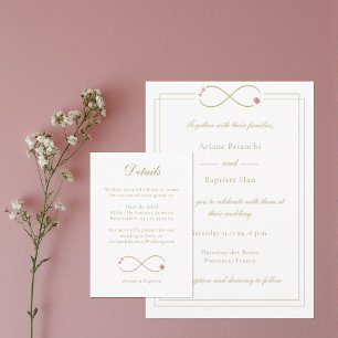 Infinity Love Double Happiness Wedding Detail Info Enclosure Card