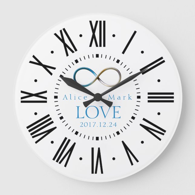 Infinity Love | Forever Gifts Large Clock (Front)
