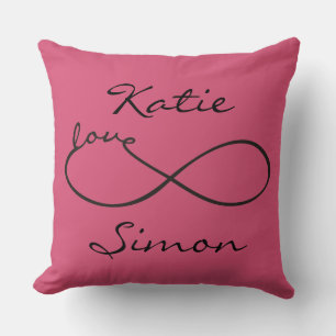 Infinity Love Lemniscate black + your backgr. Cushion