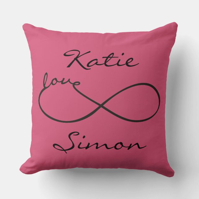 Infinity Love Lemniscate black + your backgr. Cushion (Front)