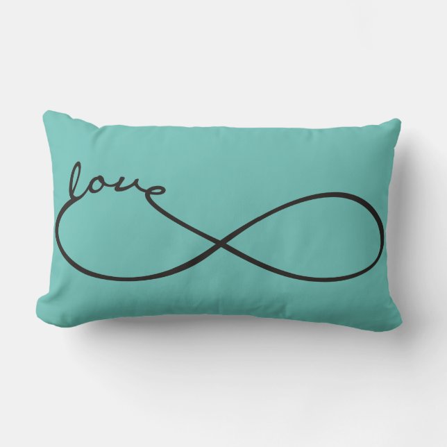 Infinity Love Lemniscate black + your backgr. Lumbar Cushion (Front)