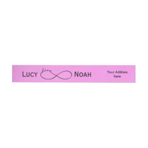 Infinity Love Lemniscate black + your backgr. Wraparound Address Label
