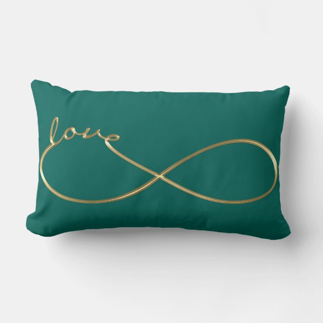 Infinity Love Lemniscate gold + your backgr. Lumbar Cushion (Front)