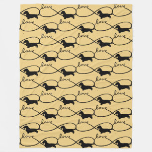 Infinity Love Lemniscate Rough-Hair Dachshund 1 Fleece Blanket
