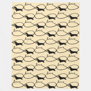 Infinity Love Lemniscate Short-Hair Dachshund 1 Fleece Blanket