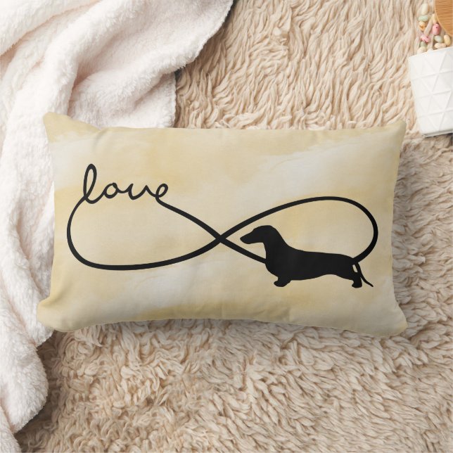 Infinity Love Lemniscate Short-Hair Dachshund 1 Lumbar Cushion (Blanket)