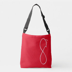 Infinity Love Lemniscate white + your backgr. Crossbody Bag