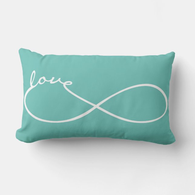 Infinity Love Lemniscate white + your backgr. Lumbar Cushion (Front)