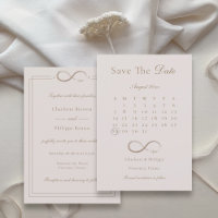 Infinity Love Pink Calendar Save The Date Wedding
