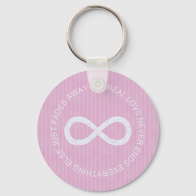 Infinity Love Pink Stripe Key Ring (Front)