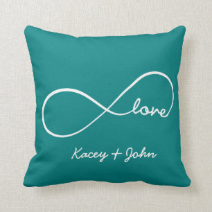 Infinity Love - Teal Blue Cushion