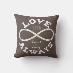 Infinity Love Wedding Date Names, Custom Colour Cushion