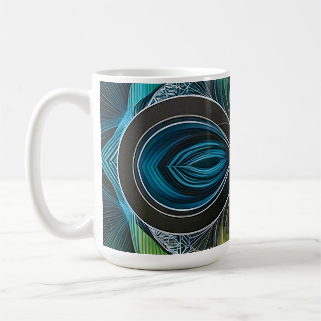 Infinity Mandala African Tribal  Mask Abstract  Coffee Mug (Left)