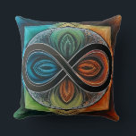 Infinity Mandela African Tribal Madk Abstract Cushion<br><div class="desc">Infinity Mandala African Mask Abstract Throw Pillow nfuse your home with vibrant energy through our Infinity Mandala Throw Pillow. This stunning design features a black infinity symbol at its heart, surrounded by bold geometric patterns in marine blue, lime green, dark leaf green, burnt orange, and russet red. The mandala-inspired aesthetic,...</div>