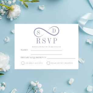 Infinity Minimalist Powder Blue RSVP Card