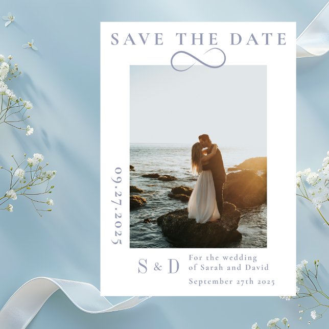 Infinity Minimalist Powder Blue Save the Date (Infinity Minimalist Powder Blue Save the Date
)
