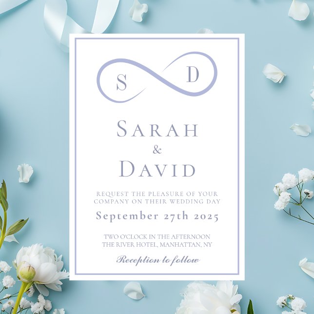  Infinity Minimalist Powder Blue Wedding Invitation (Infinity Minimalist Powder Blue Wedding Invitation
)