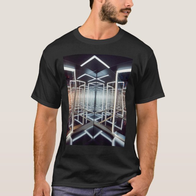 Infinity Mirrors Mesmerising Art Depth Mirror T-Shirt (Front)