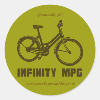 INFINITY MPG brown decal, www.carolinatriathlon.co Classic Round Sticker