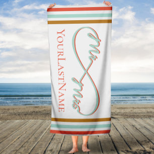 Infinity Mr. and Mrs. Wedding Custom Bath Towel