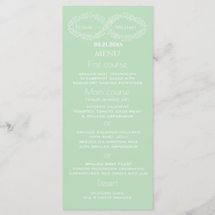 Infinity neo mint botanical romantic chic elegant menu