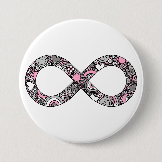Infinity Neurodiverse Doodle Demigirl Pride Flag 7.5 Cm Round Badge (Front)