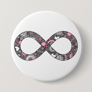 Infinity Neurodiverse Doodle Demigirl Pride Flag 7.5 Cm Round Badge