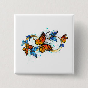 Infinity of Monarch Butterflies 15 Cm Square Badge