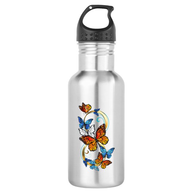 Infinity of Monarch Butterflies 532 Ml Water Bottle (Front)