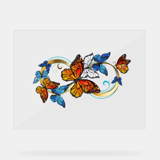 Infinity of Monarch Butterflies Acrylic Sign (Front)