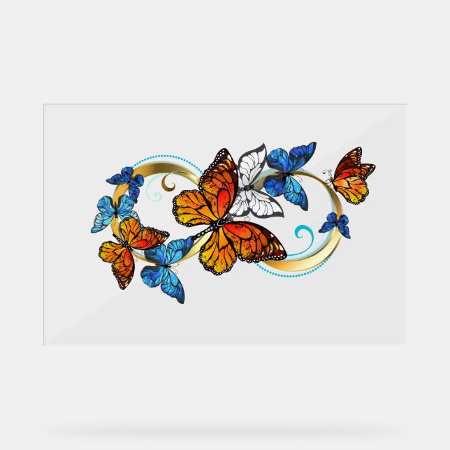 Infinity of Monarch Butterflies Acrylic Sign (Front)