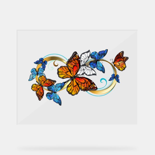 Infinity of Monarch Butterflies Acrylic Sign (Front)