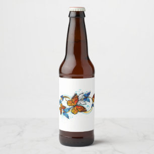 Infinity of Monarch Butterflies Beer Bottle Label