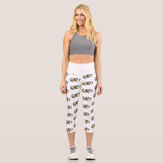 Infinity of Monarch Butterflies Capri Leggings (Front)